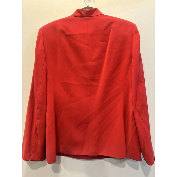 Kasper Blazer Size 14 Jacket RED Suit Pockets EXEC - Picture 4 of 6